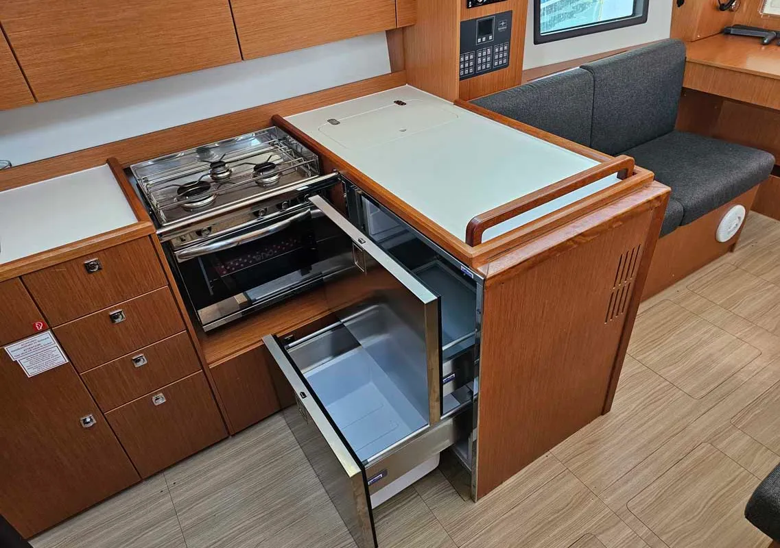 Galley of Danny, a Bavaria C38 sailboat at Punat, Croatia
