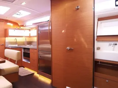 Galley of Mirasole, a Dufour 470 sailboat at Cagliari, Italy