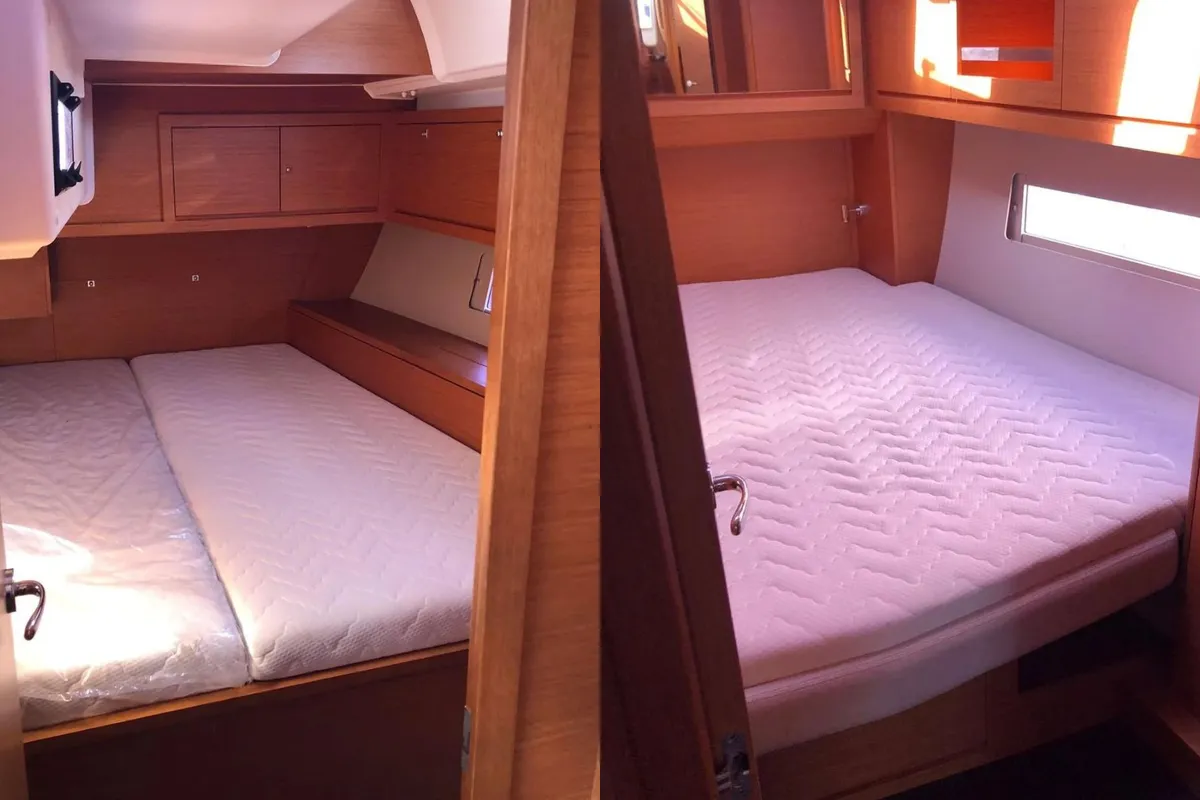Cabin on Mirasole, a Dufour 470 sailboat at Cagliari, Italy