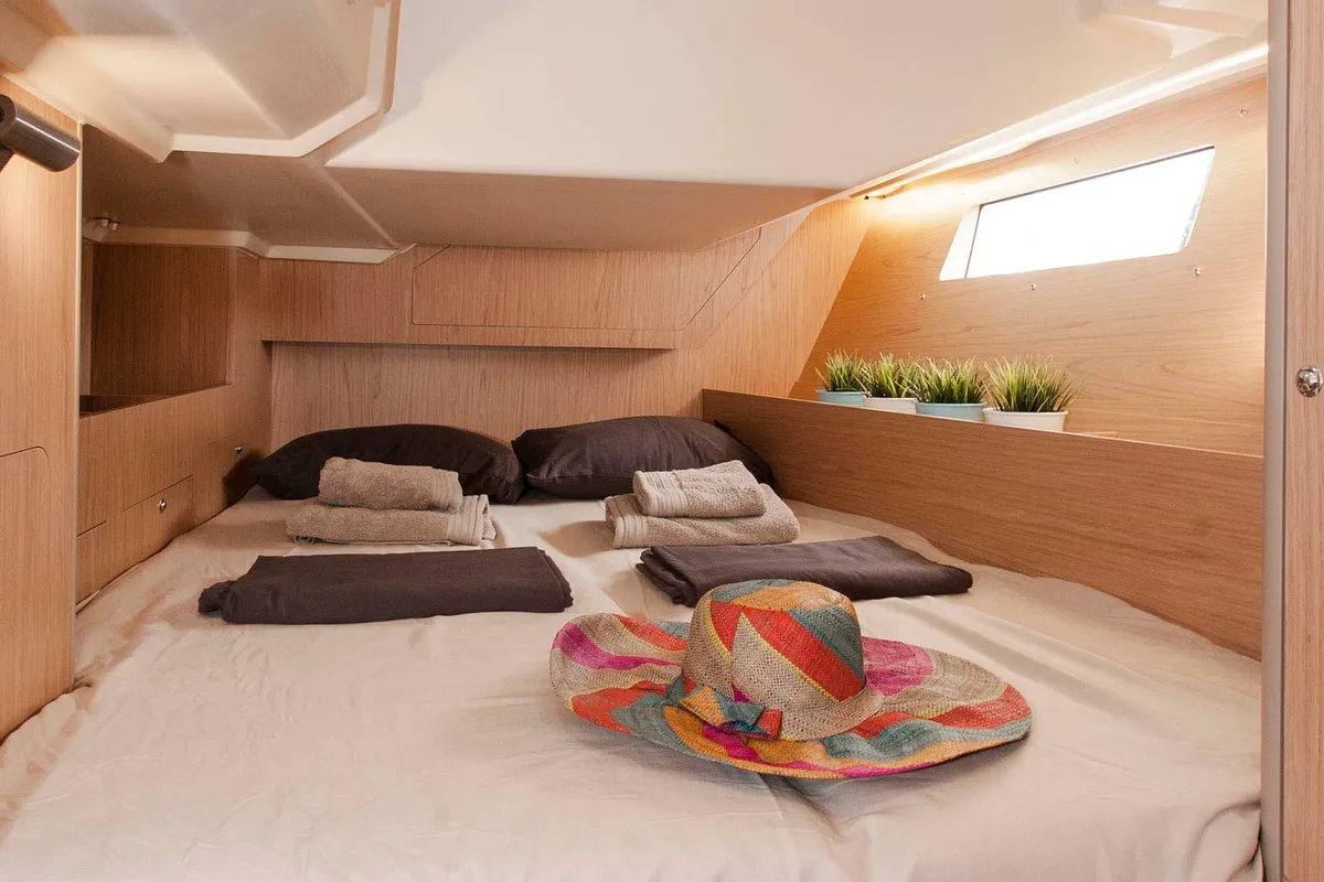 Cabin on Foreigner, a Beneteau Oceanis 41.1 sailboat at Municipal Unit of Lefkada, Greece
