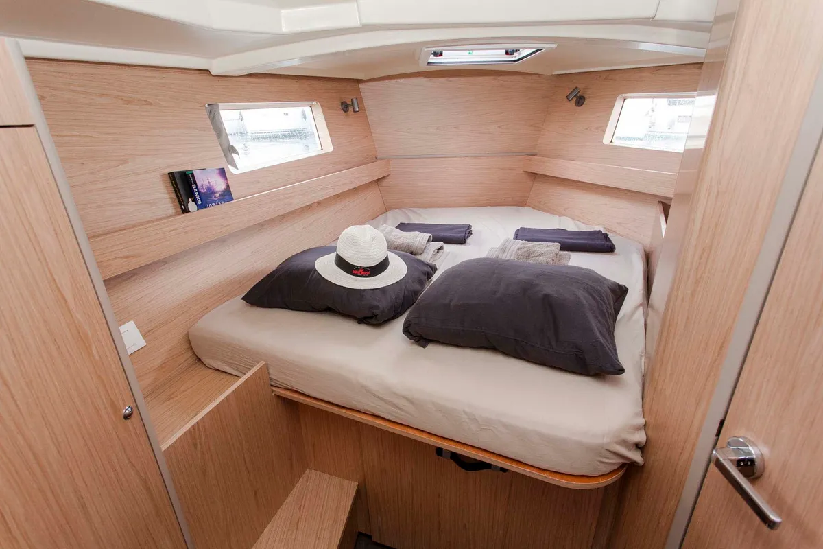 Cabin on Foreigner, a Beneteau Oceanis 41.1 sailboat at Municipal Unit of Lefkada, Greece