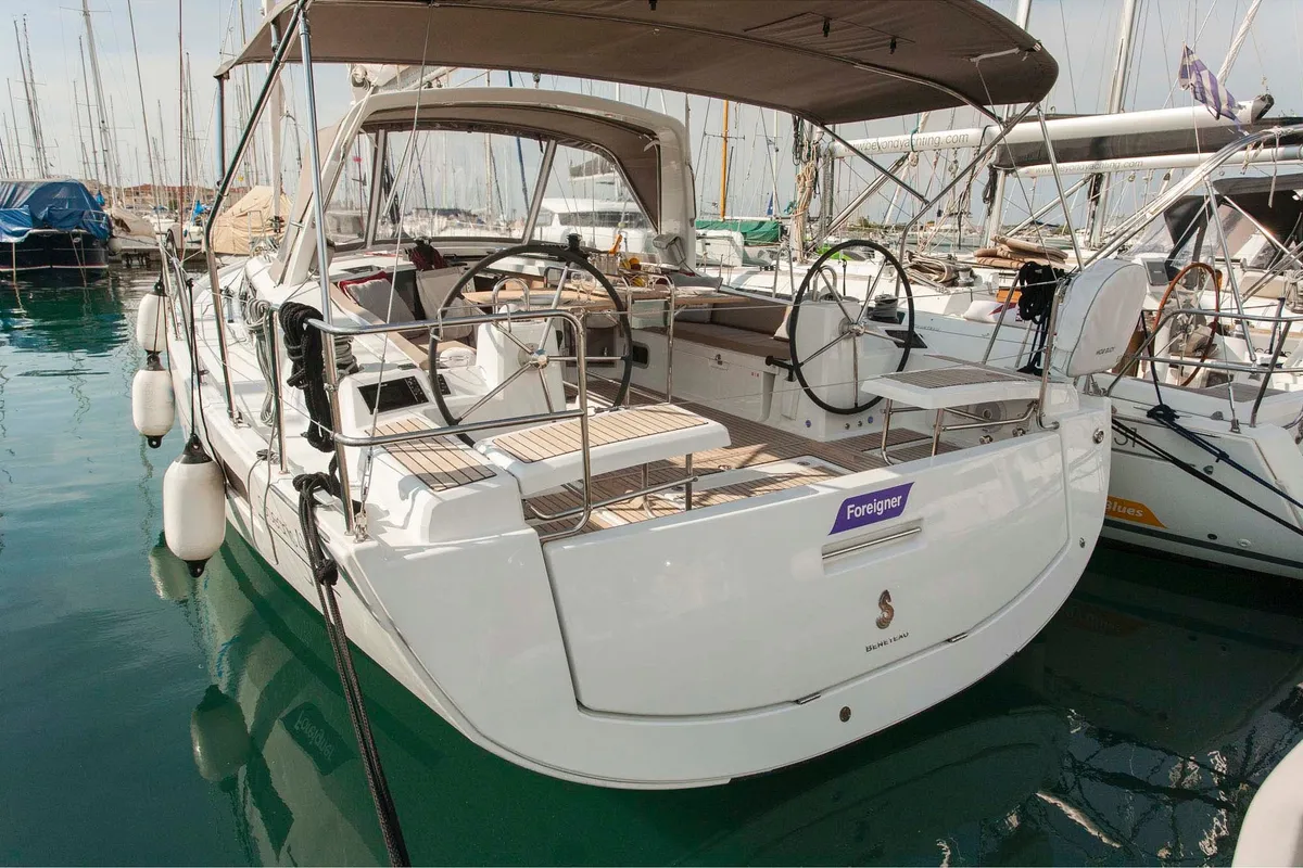 Exterior view of Foreigner, a Beneteau Oceanis 41.1 sailboat at Municipal Unit of Lefkada, Greece