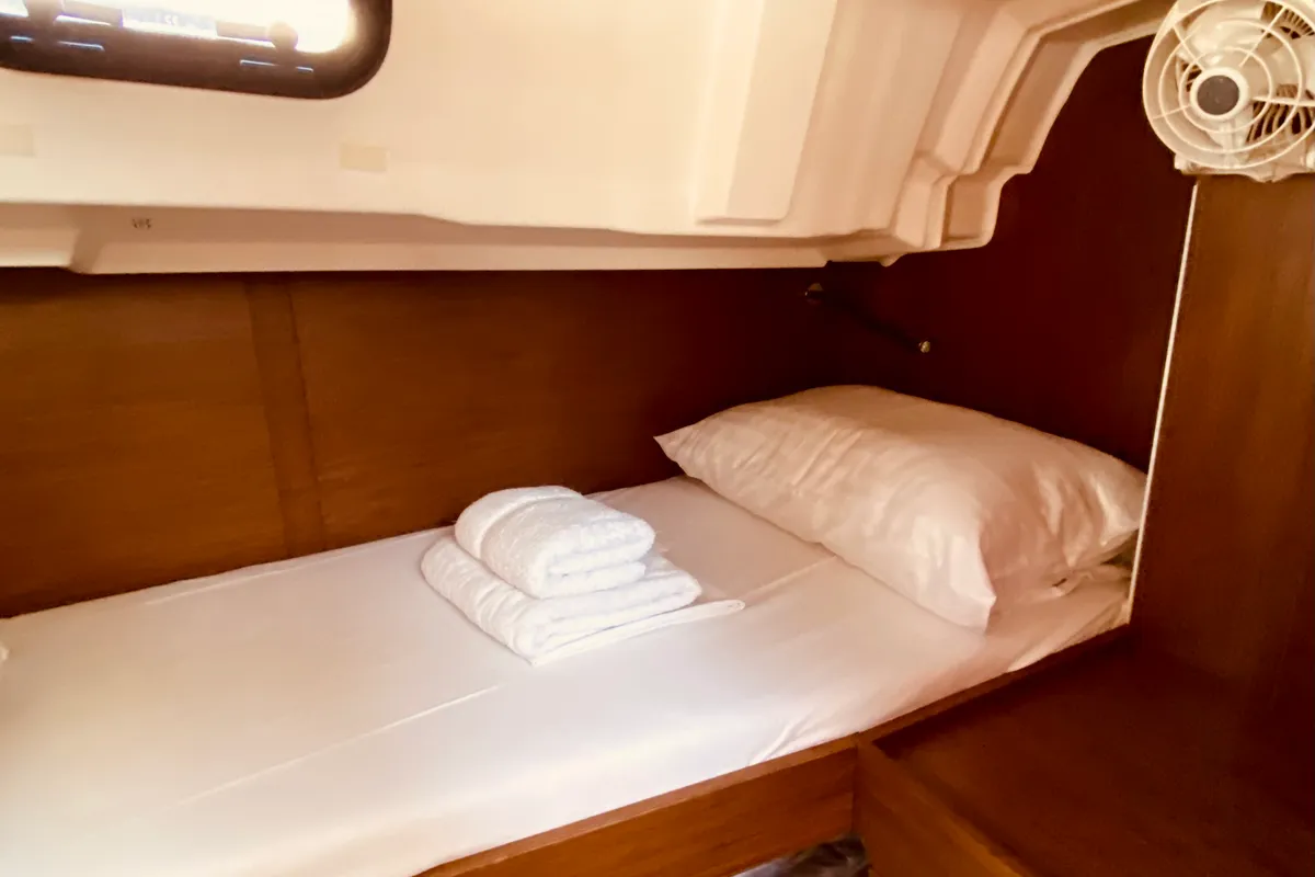 Cabin on Marbella, a Beneteau Oceanis 46.1 sailboat at Municipal Unit of Lefkada, Greece