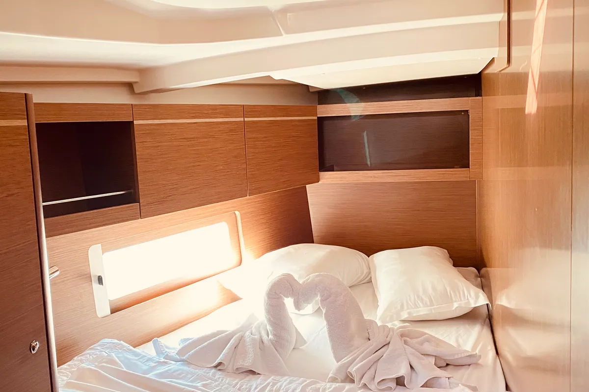 Cabin on Marbella, a Beneteau Oceanis 46.1 sailboat at Municipal Unit of Lefkada, Greece
