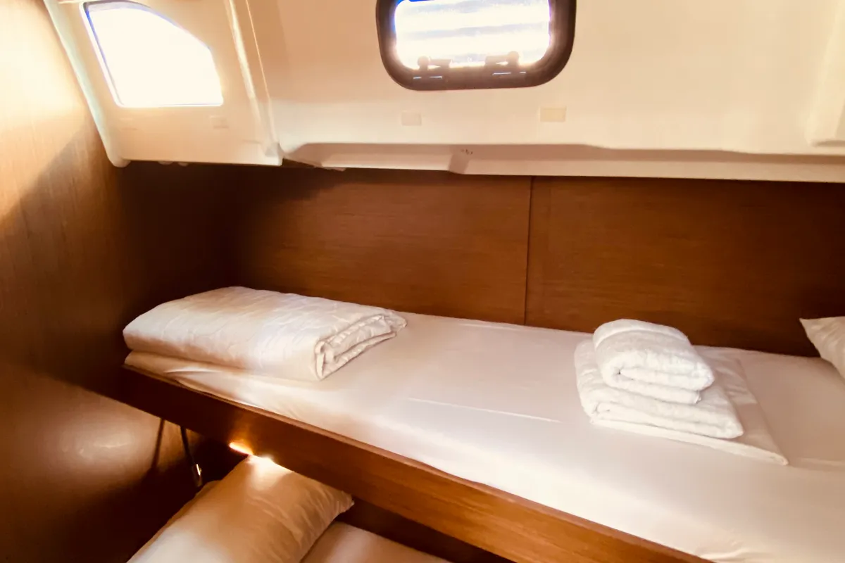 Cabin on Marbella, a Beneteau Oceanis 46.1 sailboat at Municipal Unit of Lefkada, Greece