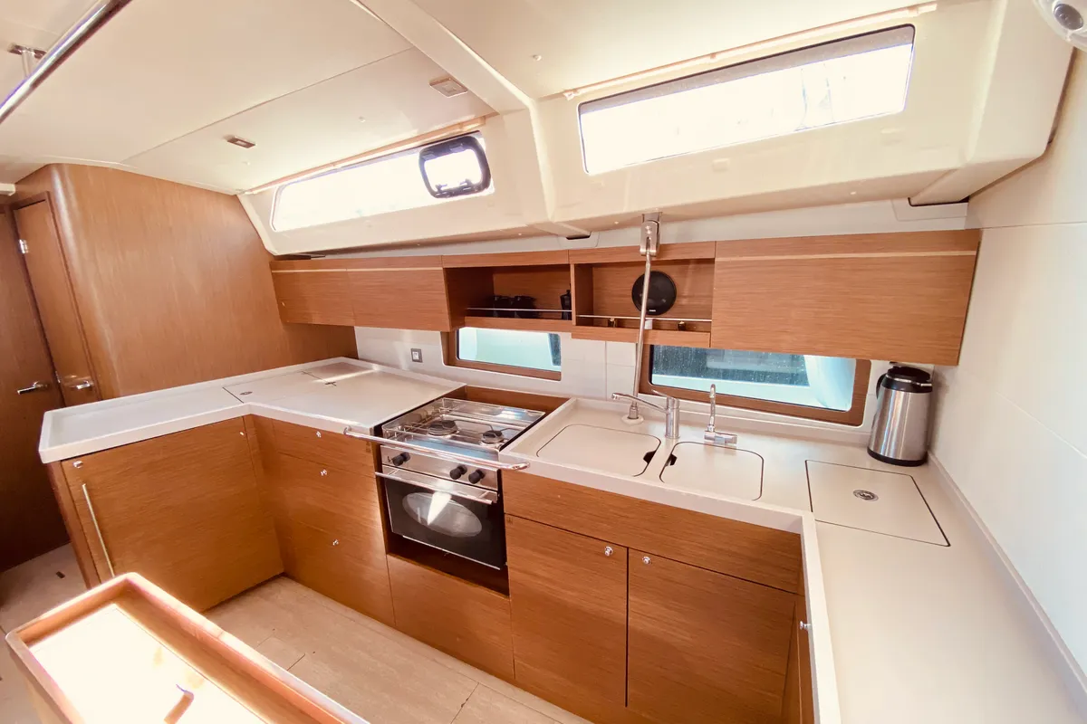 Galley of Marbella, a Beneteau Oceanis 46.1 sailboat at Municipal Unit of Lefkada, Greece