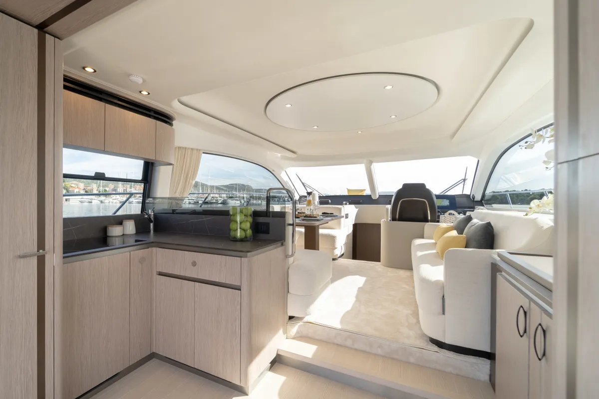 Galley of Leeloo, a Azimut 53 Fly motorboat at Grad Šibenik, Croatia