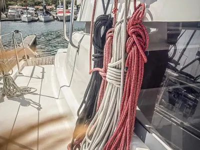 Nammu, a Bali Catspace catamaran at Primošten, Croatia