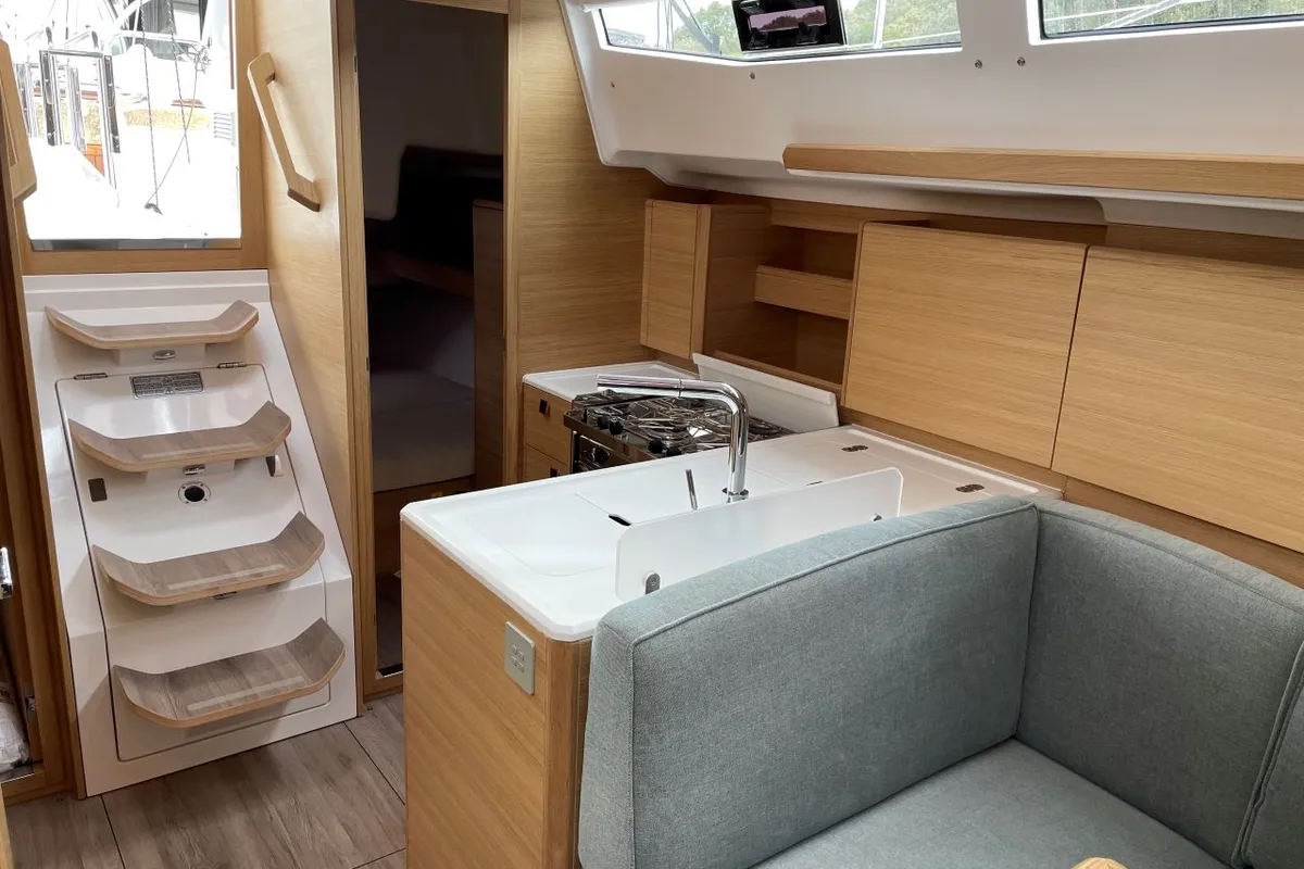Galley of Luna, a Elan E4 sailboat at Grad Pula, Croatia