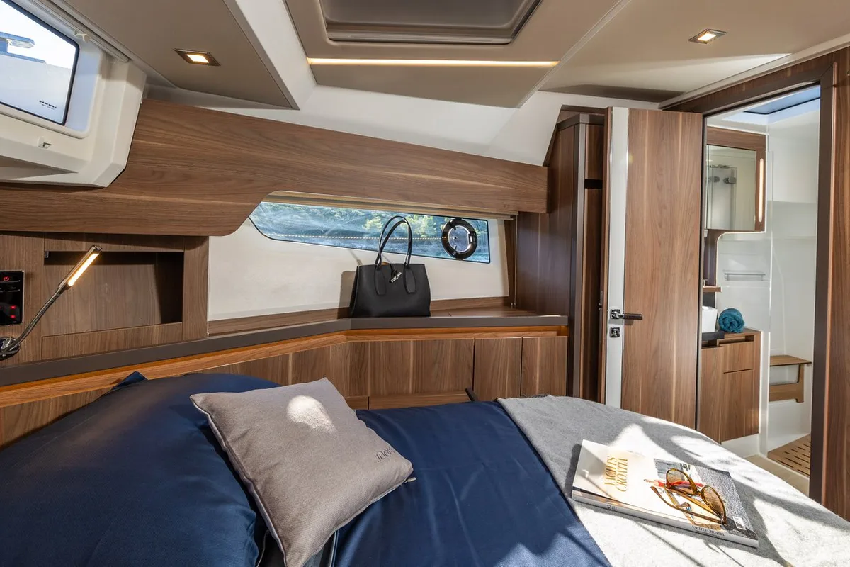 Cabin on Lomar, a Sealine F430 motor yacht at Dubrovnik, Croatia