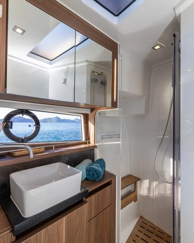 Head on Lomar, a Sealine F430 motor yacht at Dubrovnik, Croatia