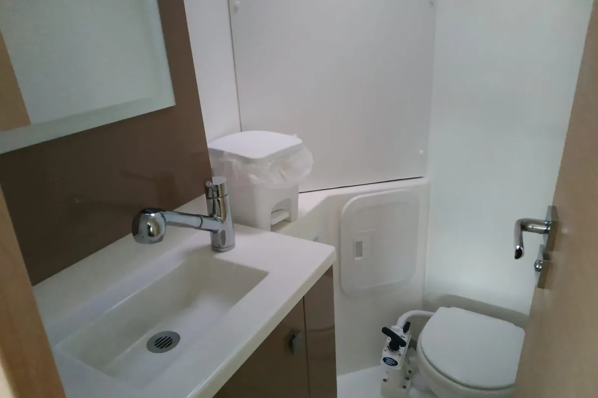 Head on Margarita, a Fountaine Pajot Lucia 40 catamaran at Procida, Italy