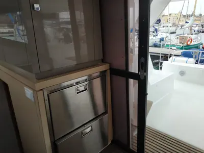 Galley of Margarita, a Fountaine Pajot Lucia 40 catamaran at Procida, Italy