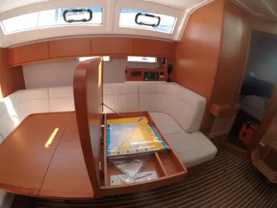 Salon of Dafne, a Bavaria Cruiser 46 sailboat at Zadar, Croatia
