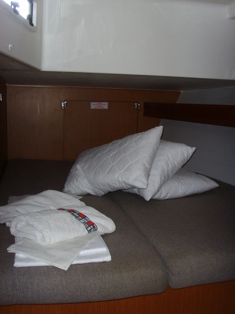 Cabin on Patroklos, a Bavaria Cruiser 45 sailboat at Municipal Unit of Lefkada, Greece