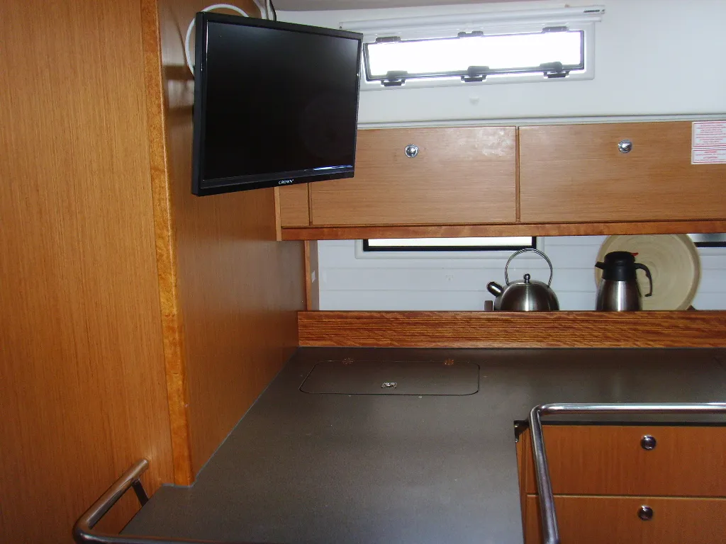Galley of Patroklos, a Bavaria Cruiser 45 sailboat at Municipal Unit of Lefkada, Greece