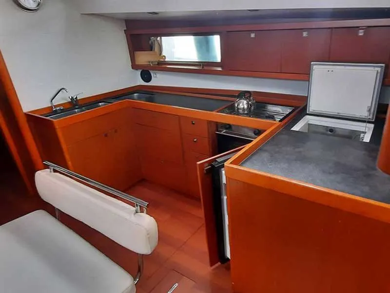 Galley of Vanitosa, a Beneteau Oceanis 48 sailboat at Punta Ala, Italy