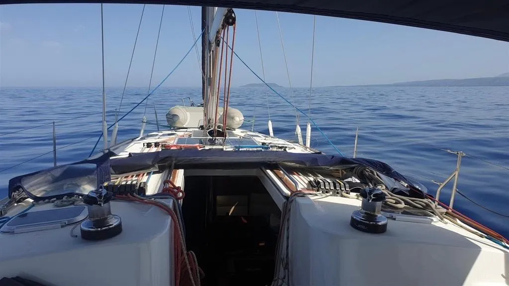 Irene, a Jeanneau Sun Odyssey 43 sailboat at Sithonia Municipal Unit, Greece