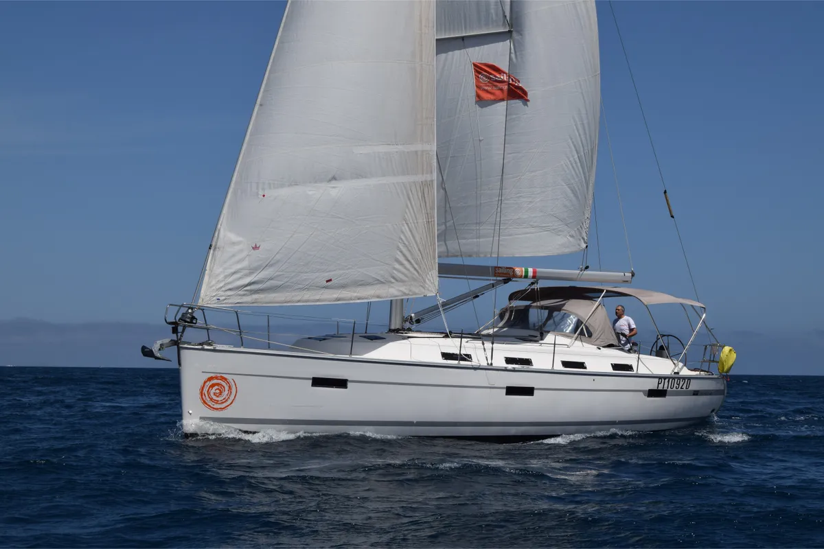 Exterior view of Ginevra, a Bavaria 40 Cruiser sailboat at Palermo, Italy