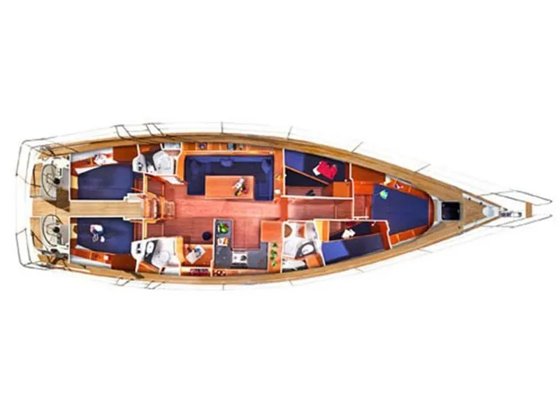 Floor plan of Arctic Breeze, a Bavaria 51 Cruiser sailboat at Tromsø, Norway