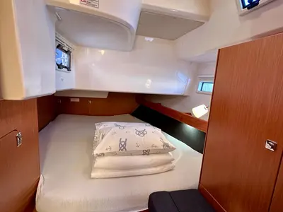 Cabin on Sapphire, a Bavaria Cruiser 41 sailboat at Sukošan, Croatia