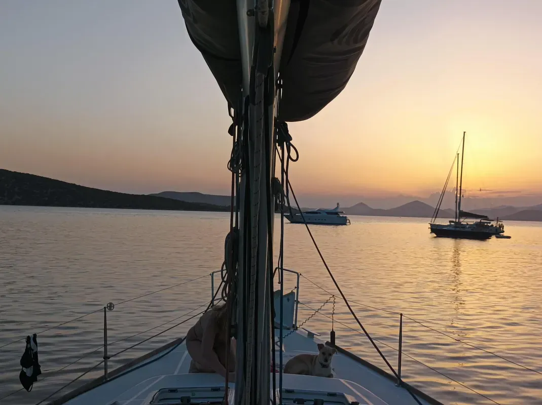 Exterior view of Evita, a Beneteau Oceanis 51.1 sailboat at Athens, Greece