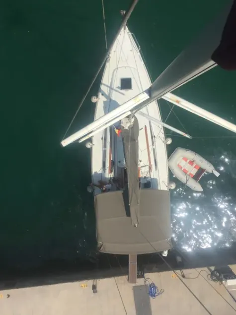 Exterior view of Carry On, a Jeanneau Sun Odyssey 33i sailboat at Kontokali, Greece