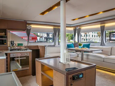 Galley of Princess Kiss, a Lagoon 50 catamaran at Grad Kaštela, Croatia
