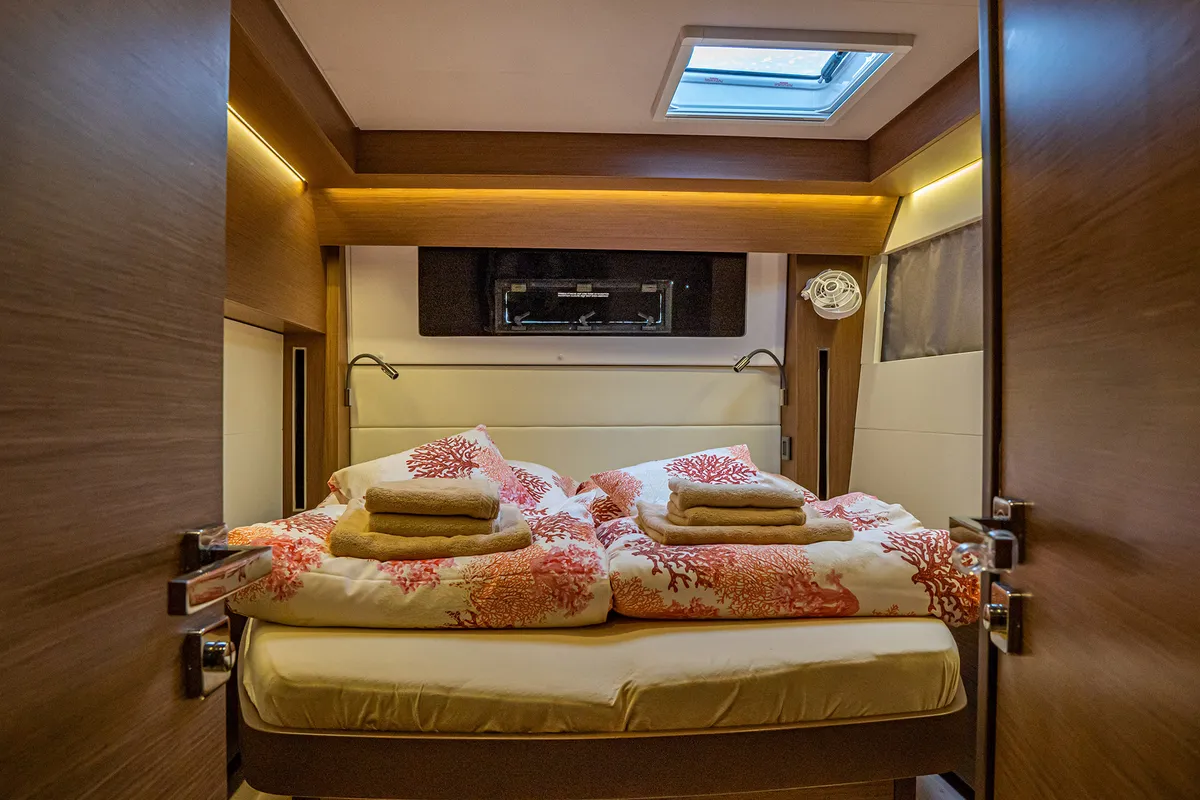 Cabin on Princess Kiss, a Lagoon 50 catamaran at Grad Kaštela, Croatia