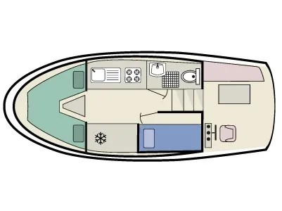 Floor plan of Kingfisher WHS - Budget 1, a Cygnet Kingfisher WHS motorboat at Laggan, United Kingdom