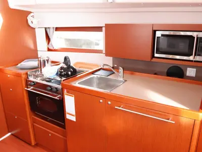 Galley of Arun, a Beneteau Oceanis 38.1 sailboat at Road Town, British Virgin Islands