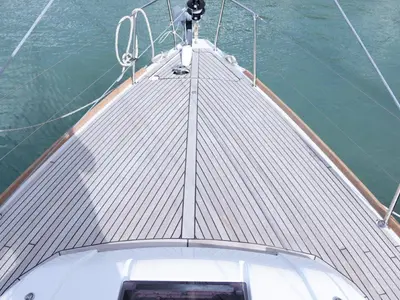 Deck of Arun, a Beneteau Oceanis 38.1 sailboat at Road Town, British Virgin Islands