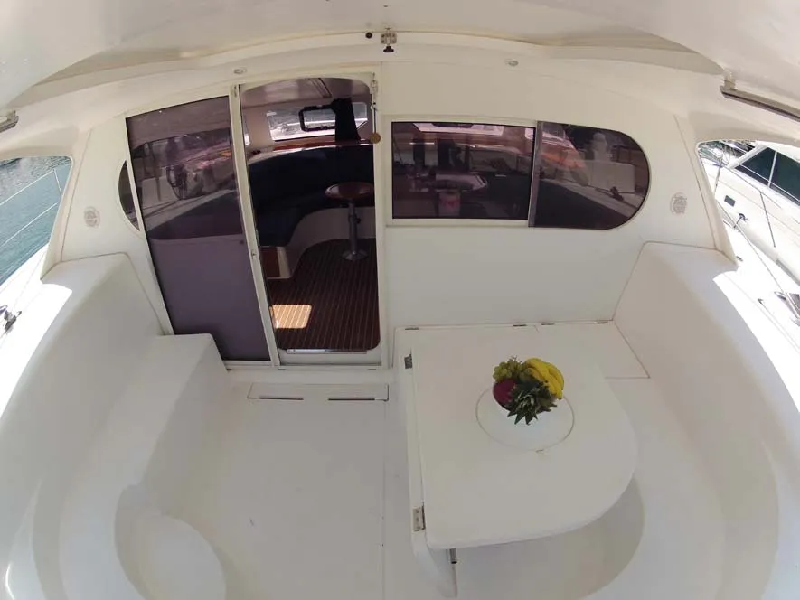 Deck of Rapido, a Nautitech 40 catamaran at Split, Croatia