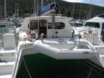 Exterior view of Rapido, a Nautitech 40 catamaran at Split, Croatia