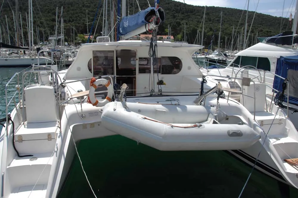 Exterior view of Rapido, a Nautitech 40 catamaran at Split, Croatia