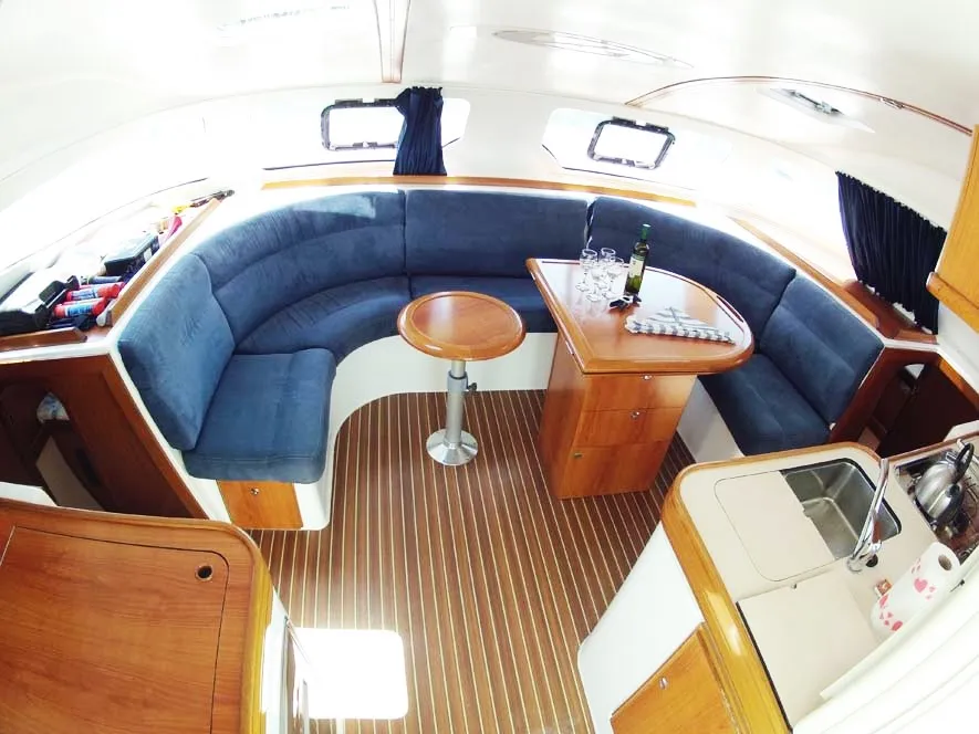 Salon of Rapido, a Nautitech 40 catamaran at Split, Croatia