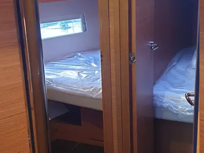 Cabin on Valchiria, a Dufour 470 sailboat at Tonnarella, Italy