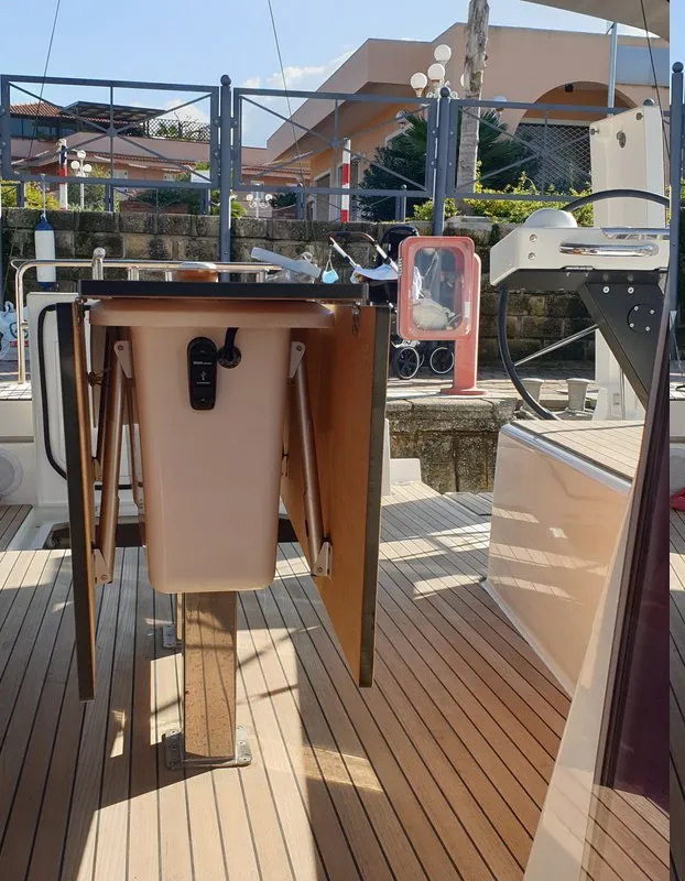 Valchiria, a Dufour 470 sailboat at Tonnarella, Italy