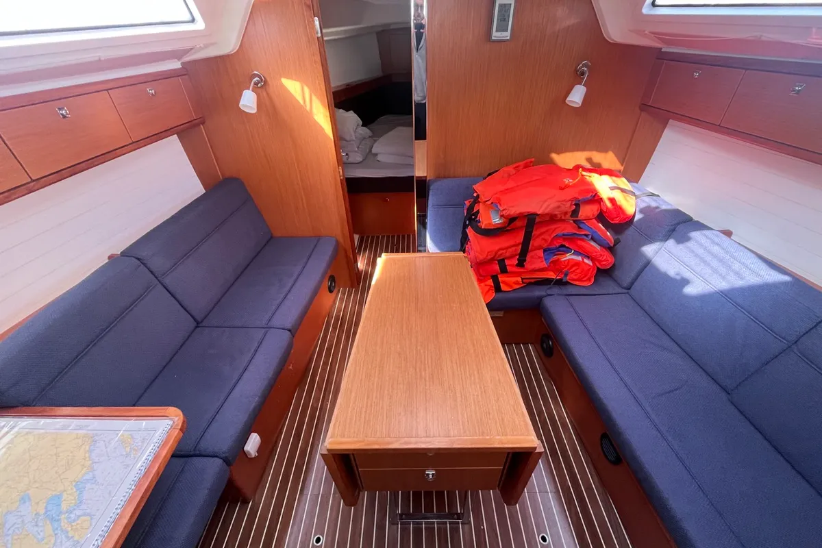 Salon of GITA, a Bavaria Cruiser 37 sailboat at Sukošan, Croatia
