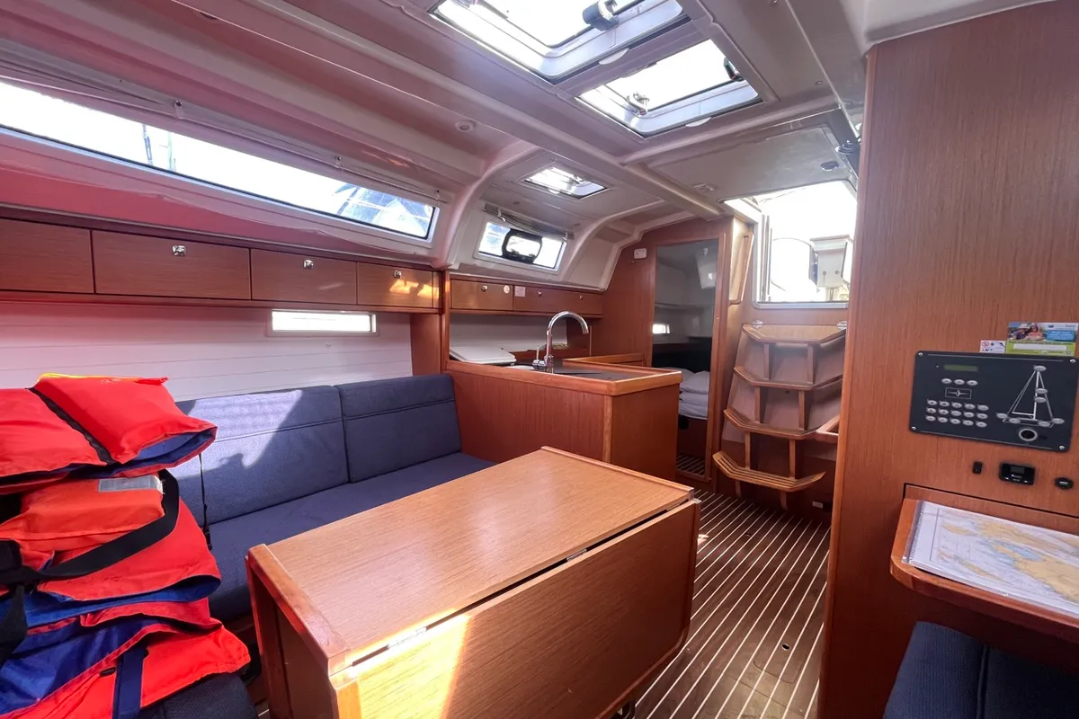 Salon of GITA, a Bavaria Cruiser 37 sailboat at Sukošan, Croatia