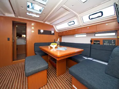 Salon of Bavaria Cruiser 46, a sailboat at Murter, Croatia
