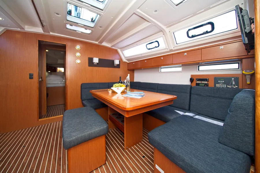 Salon of Bavaria Cruiser 46, a sailboat at Murter, Croatia