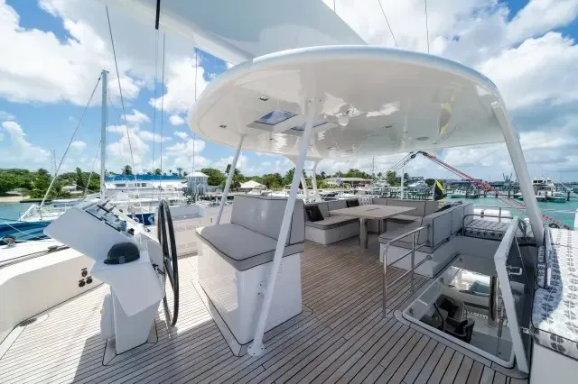 Amelie, a Sunreef 74 catamaran at Port d'Andratx, Spain