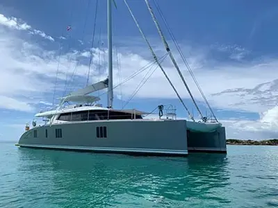 Amelie, a Sunreef 74 catamaran at Port d'Andratx, Spain
