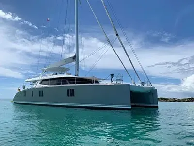 Amelie, a Sunreef 74 catamaran at Port d'Andratx, Spain