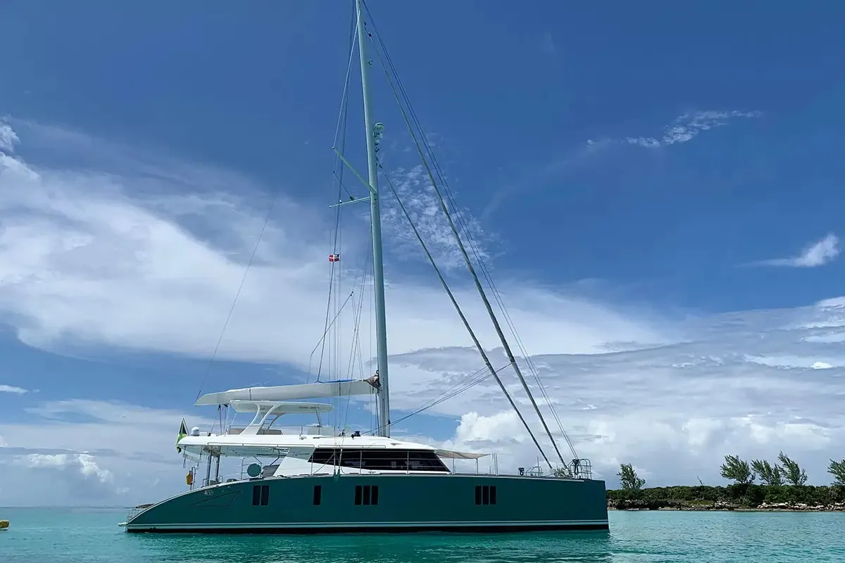 Amelie, a Sunreef 74 catamaran at Port d'Andratx, Spain