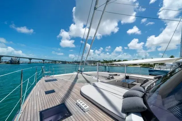 Amelie, a Sunreef 74 catamaran at Port d'Andratx, Spain