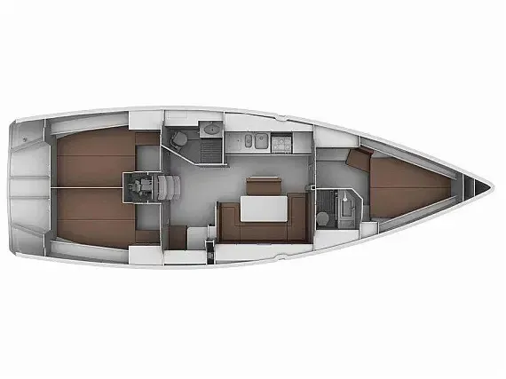 Floor plan of Daidalos, a Bavaria 40 Cruiser sailboat at Ellomenos, Greece