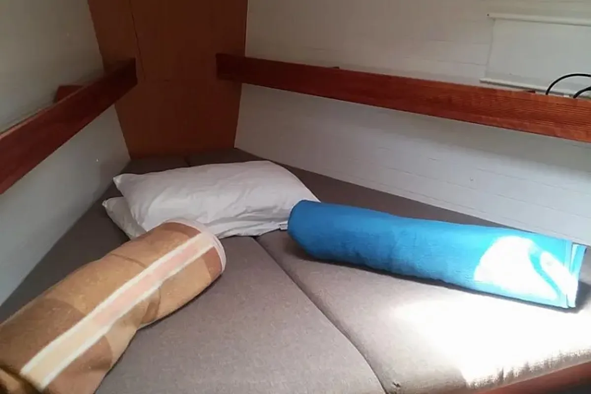 Cabin on Daidalos, a Bavaria 40 Cruiser sailboat at Ellomenos, Greece