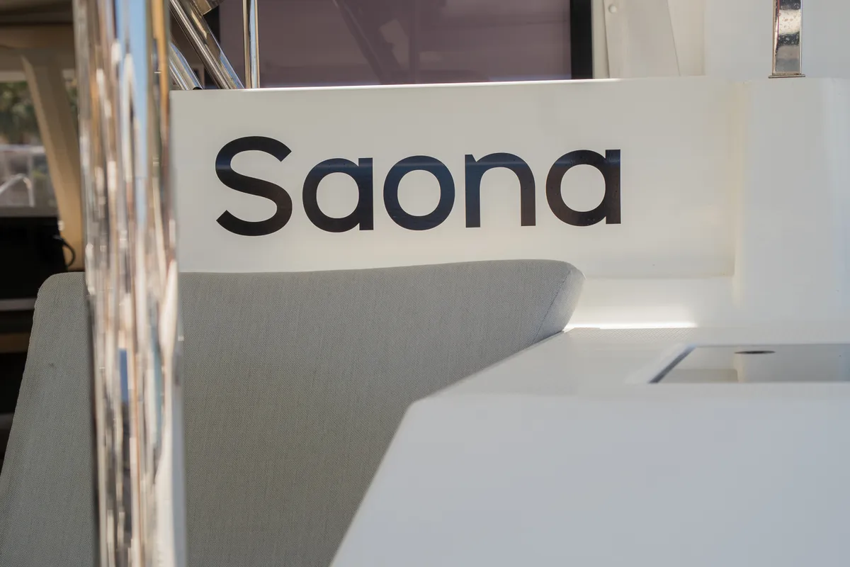 Premium, a Fountaine Pajot Saona 47 catamaran at Castellammare del Golfo, Italy